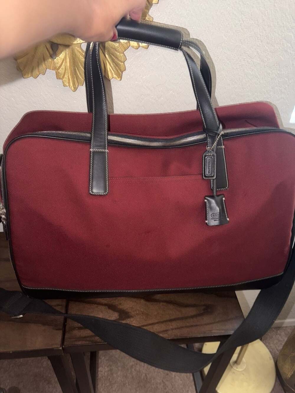 Coach Leatherware Canvas and Leather Weekender Travel Bag